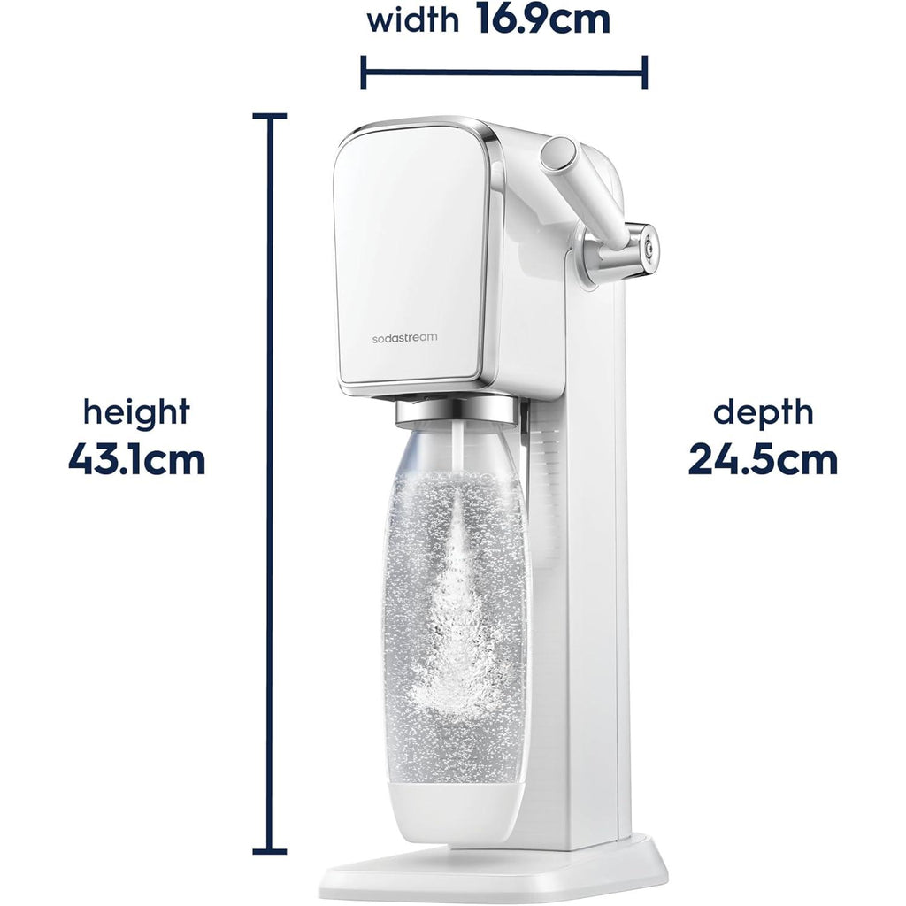 SodaStream Art Retro Manual Sparkling Water Maker Machine White