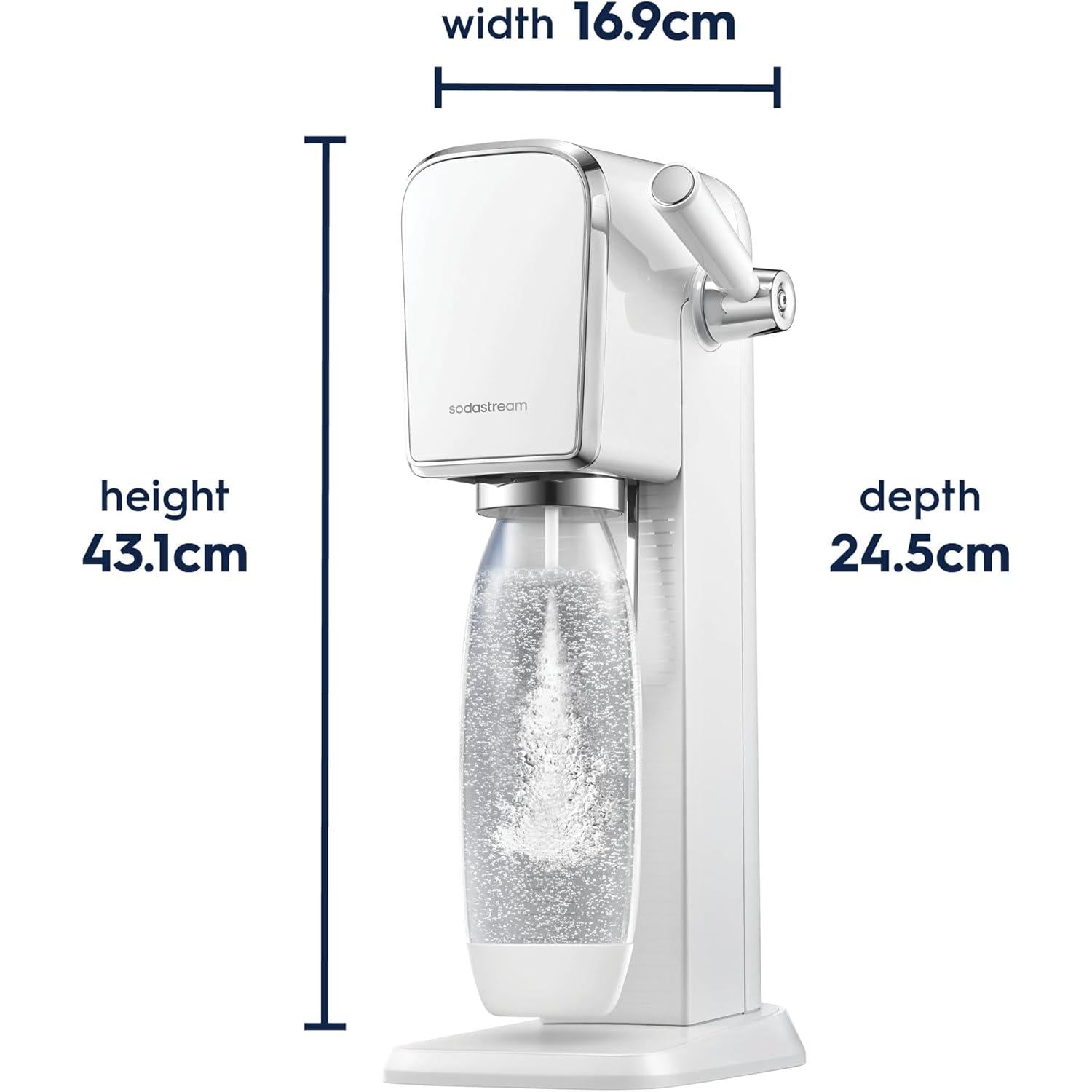 SodaStream Art Retro Manual Sparkling Water Maker Machine White