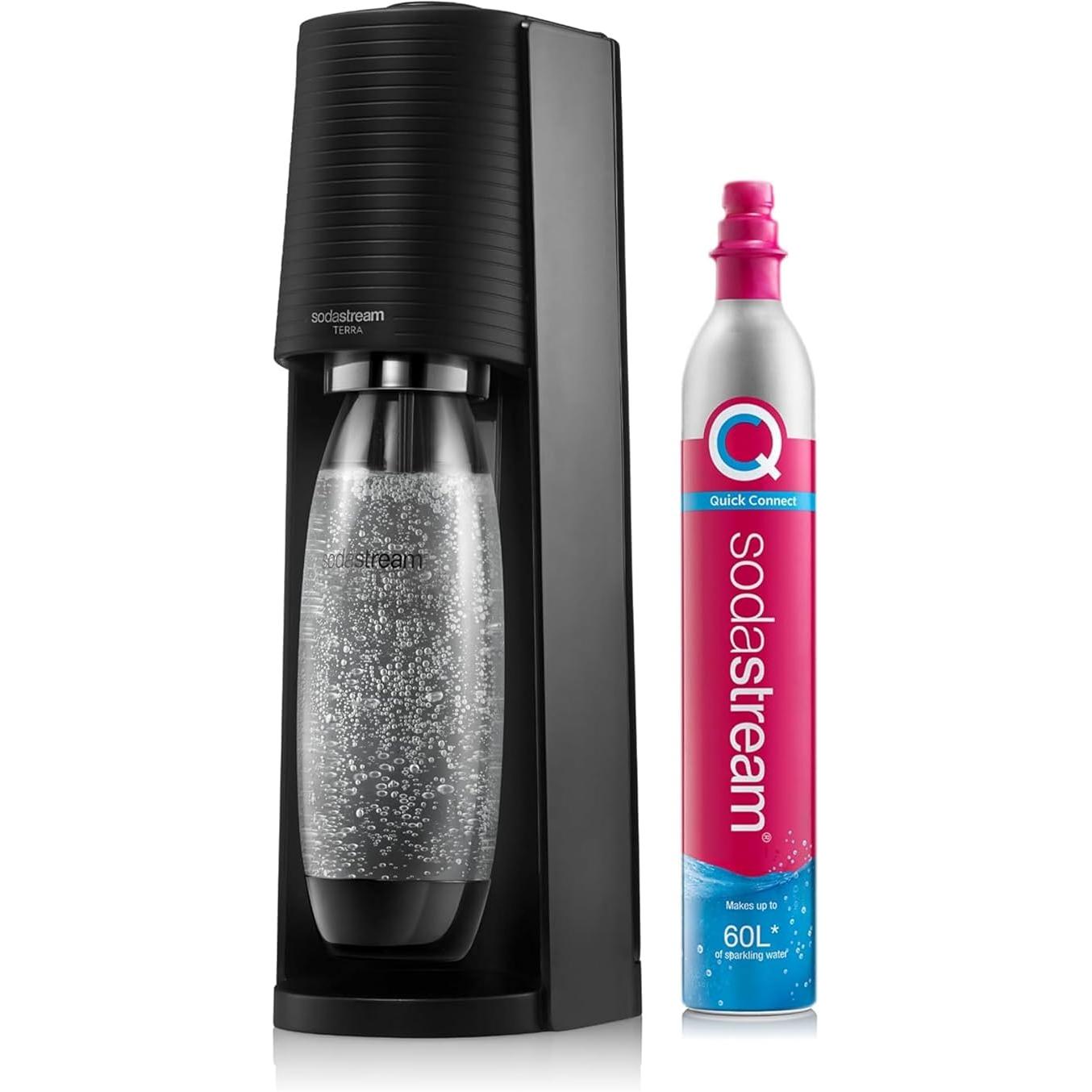 SodaStream Terra Sparkling Water Maker Machine with 60L CO2 Cylinder