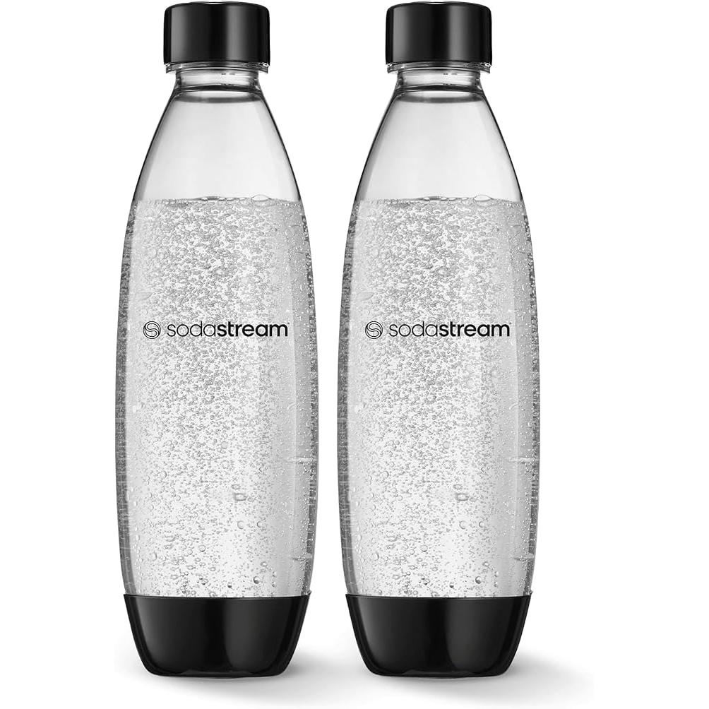 SodaStream 1L Slim Dishwasher Safe Reusable Water Bottles 2 Pack