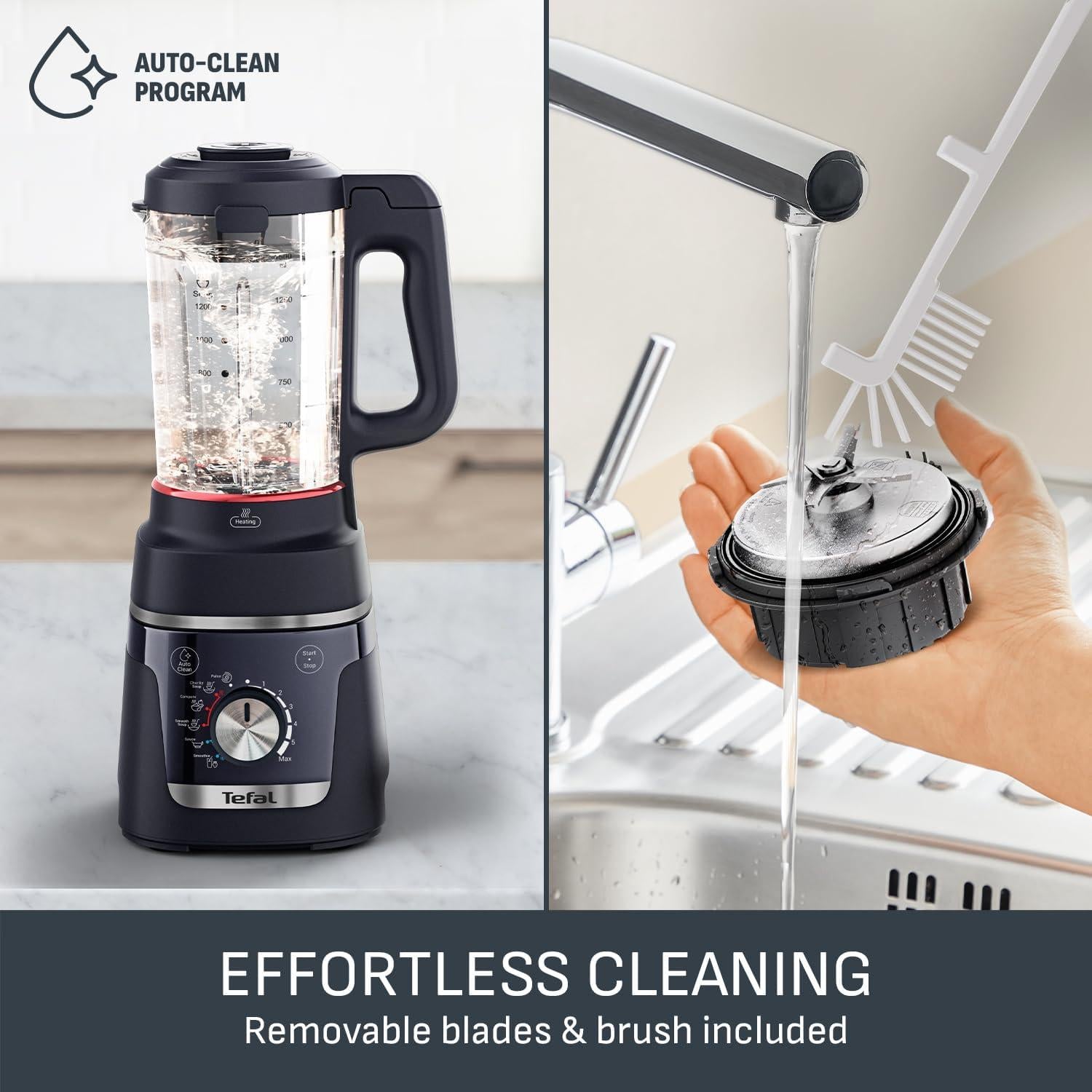 Tefal Blendforce Cook 1000W Soup Maker and Glass Jug Blender