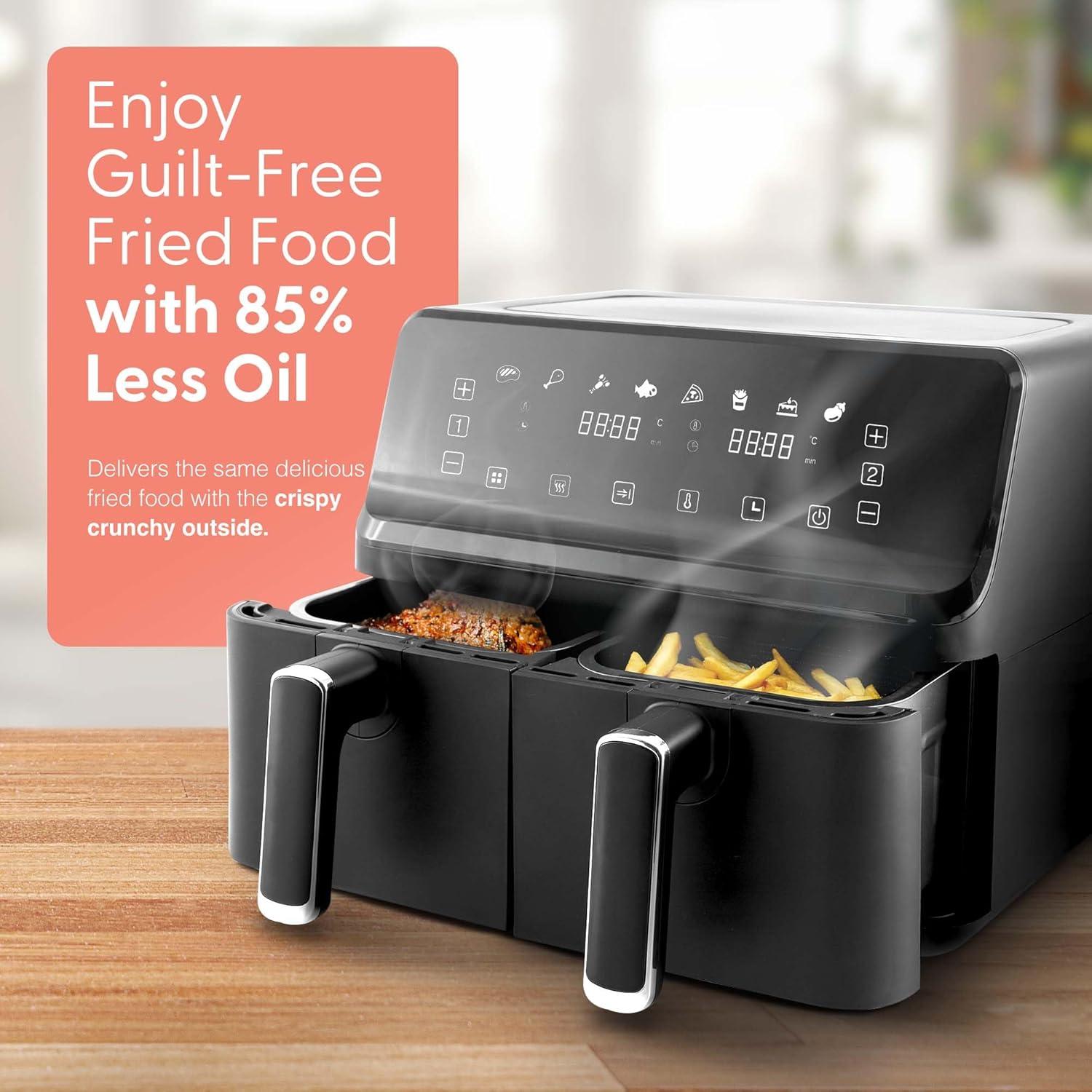 Keplin 9L Dual Zone Air Fryer 2700W 8-in-1 Digital Cooker