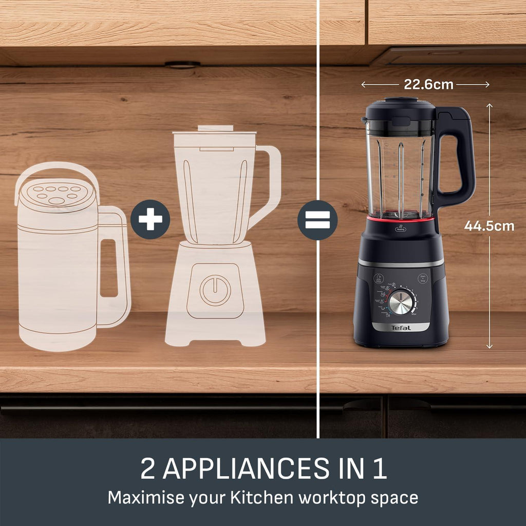 Tefal Blendforce Cook 1000W Soup Maker and Glass Jug Blender