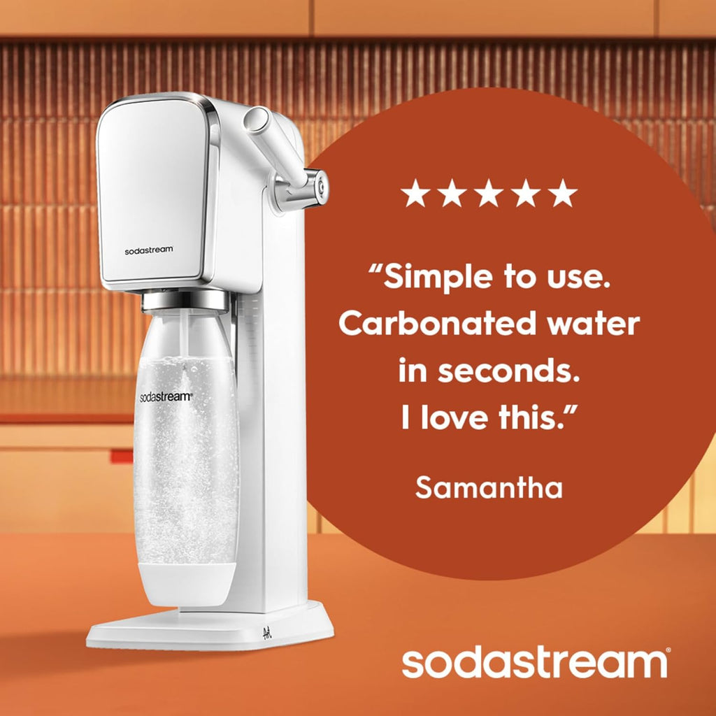 SodaStream Art Retro Manual Sparkling Water Maker Machine White