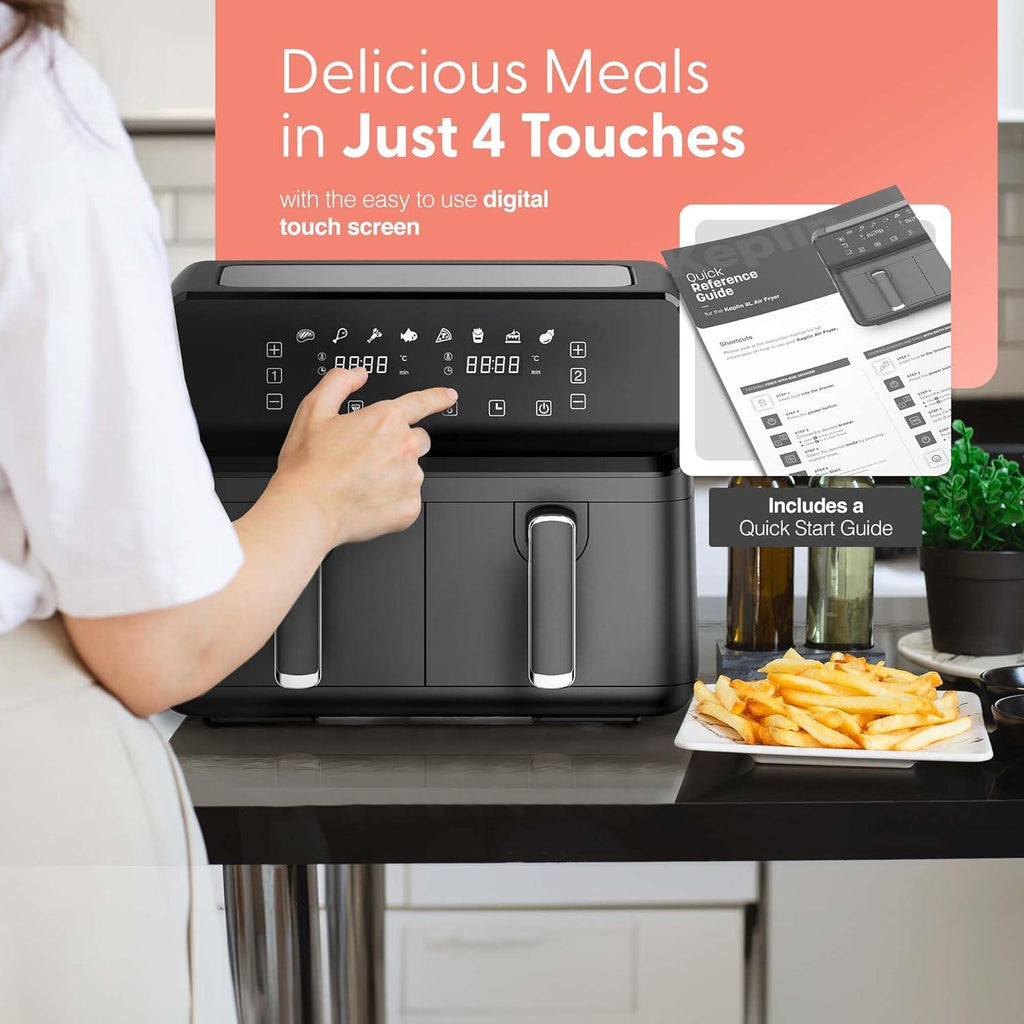 Keplin 9L Dual Zone Air Fryer 2700W 8-in-1 Digital Cooker