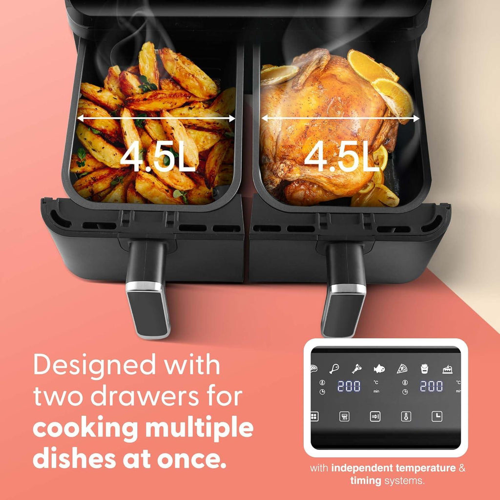 Keplin 9L Dual Zone Air Fryer 2700W 8-in-1 Digital Cooker