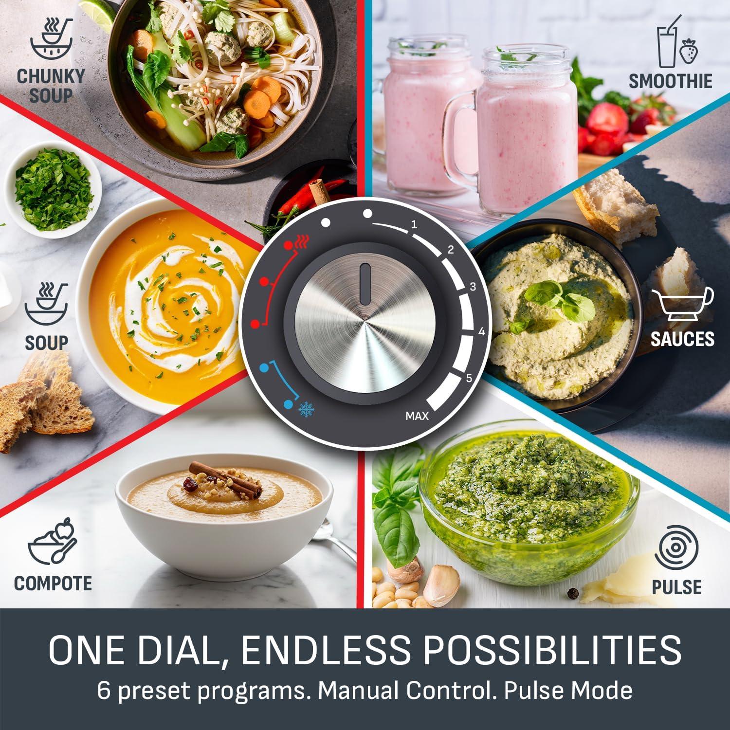 Tefal Blendforce Cook 1000W Soup Maker and Glass Jug Blender