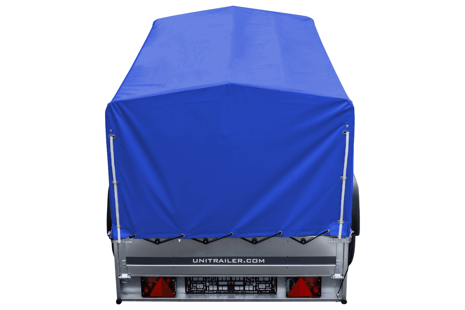 Car trailer 230x125 Garden Trailer 230 KIPP Unitrailer 750 kg with jockey wheel, blue tarpaulin and high frame