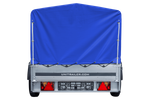 Car trailer 230x125 Garden Trailer 230 KIPP Unitrailer 750 kg with jockey wheel, blue tarpaulin and high frame
